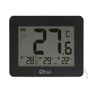 thermometre intext avec sonde filaire 82x99mm noir otio